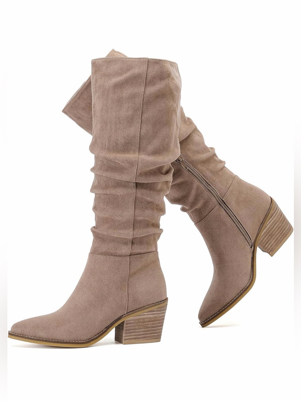 🆕Women's Suede Mid-Calf Slouch Boots